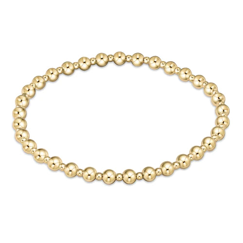 enewton Classic grateful pattern 4mm bead bracelet - gold