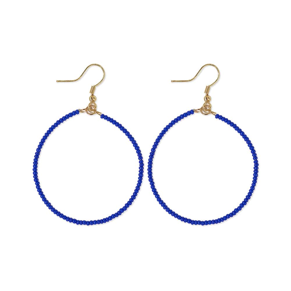 Ink+Alloy Ruby Solid Beaded Hoop Earrings Lapis
