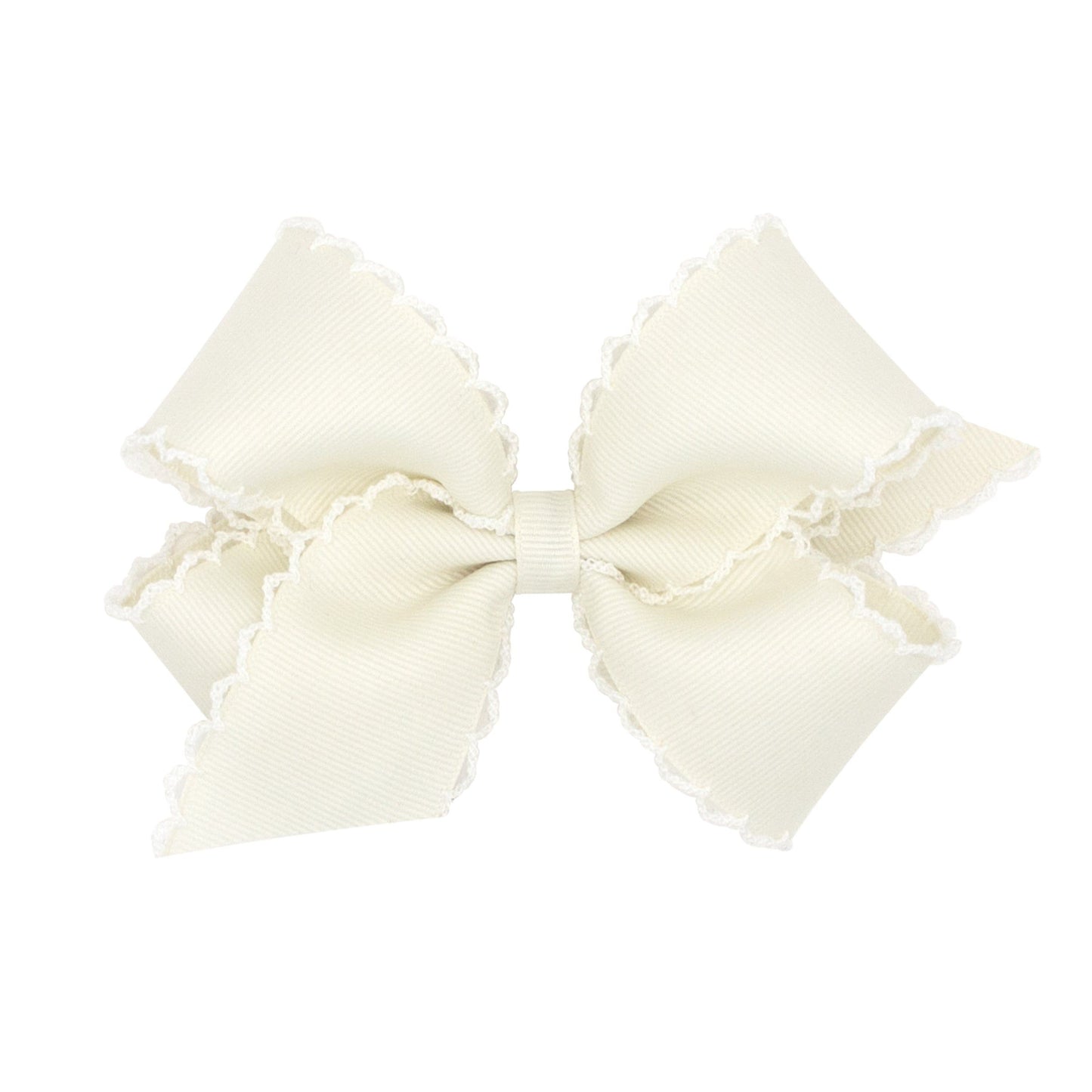 Wee Ones King Grosgrain Hair Bow with Matching Moonstitch Edge