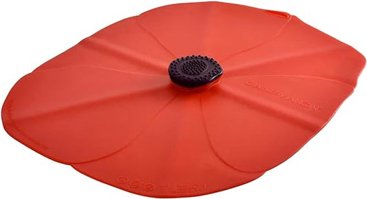 Charles Viancin - Poppy Oblong Lid Red - Silicone Lid for Food Storage and Cooking