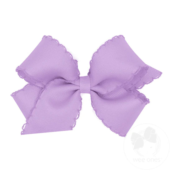 Wee Ones King Grosgrain Hair Bow with Matching Moonstitch Edge