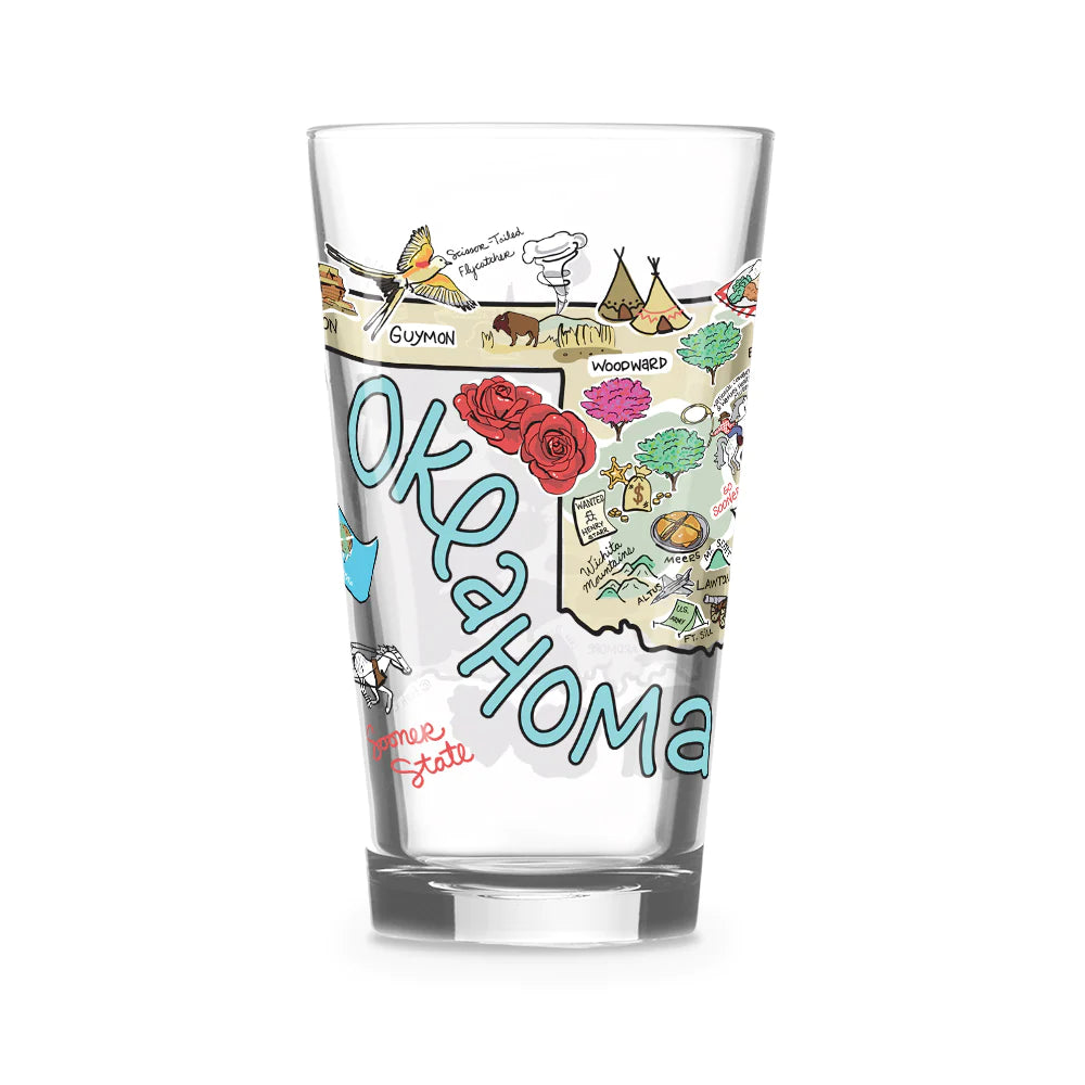 Fish Kiss OKLAHOMA 16 OZ. GLASS