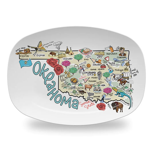 Fish Kiss OKLAHOMA MAP PLATTER