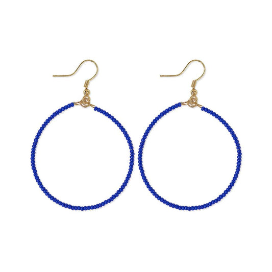 Ink+Alloy Ruby Solid Beaded Hoop Earrings Lapis