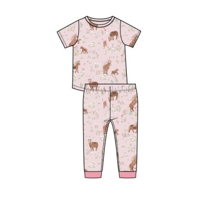 Angel Dear WATERCOLOR PONIES S/S LOUNGEWEAR SET