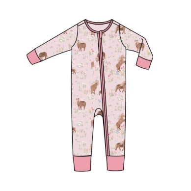 Angel Dear WATERCOLOR PONIES 2 WAY ZIPPER ROMPER