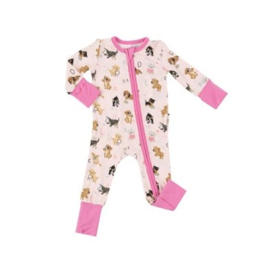 Angel Dear PUPPY ALPHABET 2 WAY ZIPPER RUFFLE BACK FOOTIE